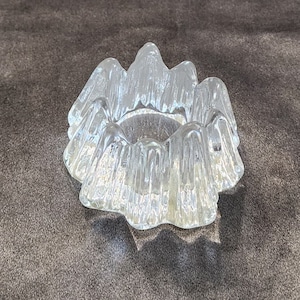 Mid Century Nybro of Sweden Volcano Iceberg Crystal Votive Candleholder 1970&#39;s  2 1/2 X 2 1/2 inches, no damage.