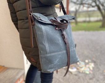 Waxed Canvas Tote (w / TOP Closure)
