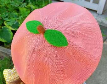 Béret aux agrumes avec boucles d’oreilles assorties, chapeau de béret à œuf, béret Français, béret respirant, tam, fille béret, béret pour femmes