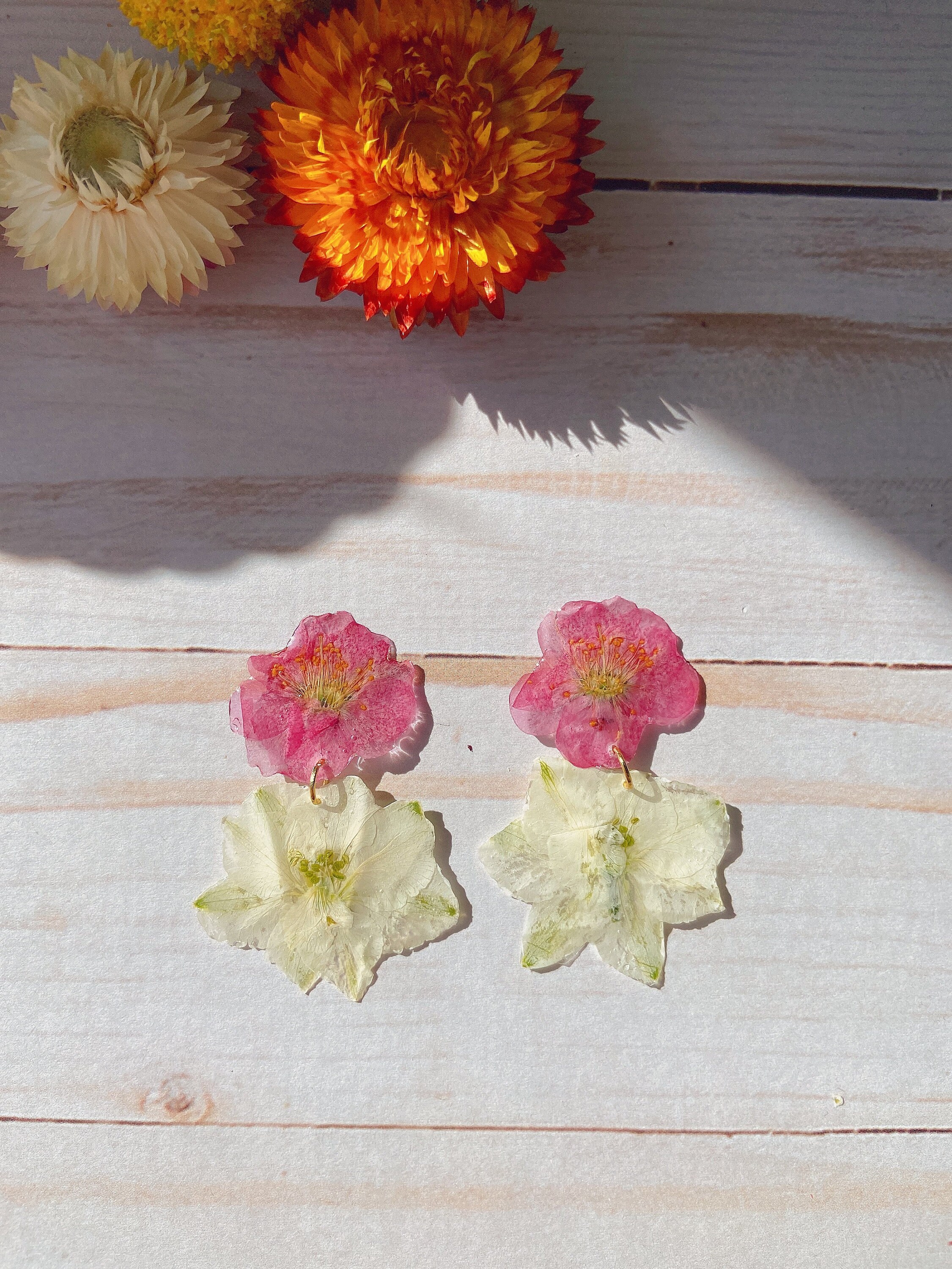 Pressed flower earrings Outlet