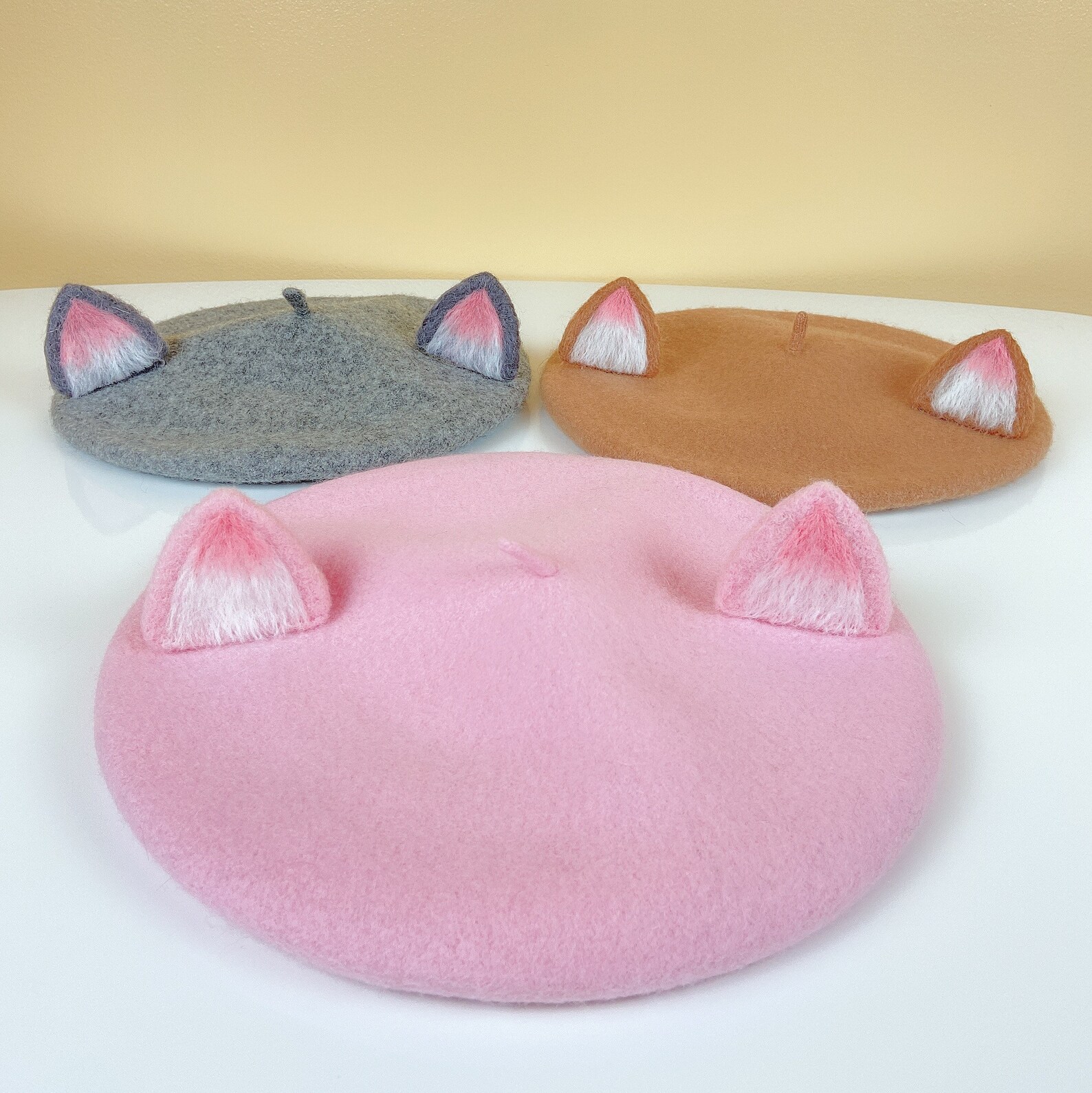 Cat Beret Cat Ear Beret Beret Hat French Beret Wool Beret Etsy