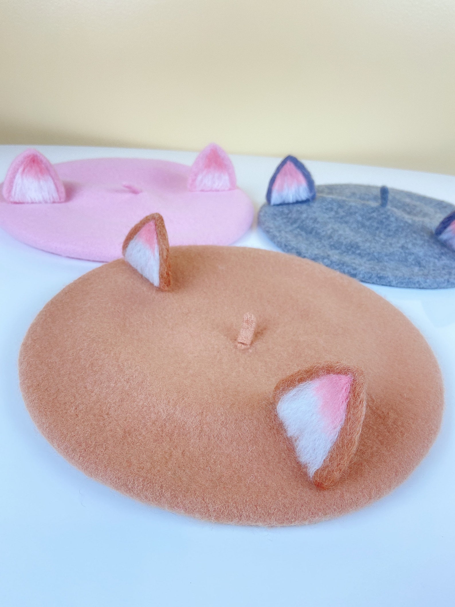 Cat Beret Cat Ear Beret Beret Hat French Beret Wool Beret Etsy