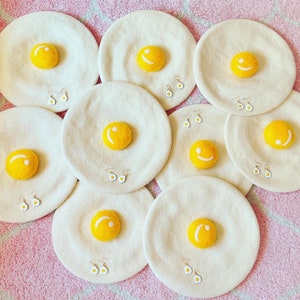 Egg Beret with Matching Earrings, Easter gifts for kids, French Beret, Wool Beret, Tam, Beret Girl, Beret for Women