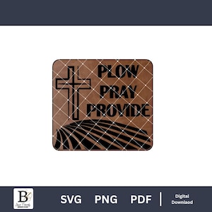 耕す、祈る、提供する SVG、信仰深い農家のための SVG、クリスチャンの父親のための帽子パッチ、父の日の贈り物、農家の父親への誕生日の贈り物