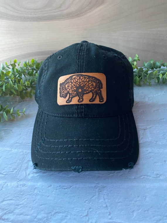 Buffalo Leather Patch Baseball Hat 