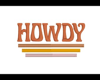 Howdy Embroidery Design  Hat Embroidery File  Western Embroidery Design  Instant Digital Download