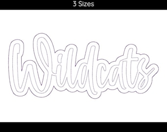 Diseño de bordado con doble aplique de la letra Wildcats / Descarga instantánea / Archivo de bordado a máquina para ropa deportiva