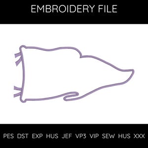 Pennant Applique Embroidery Design | Spirit Wear School Team Sports Patch | Instant Digital Download