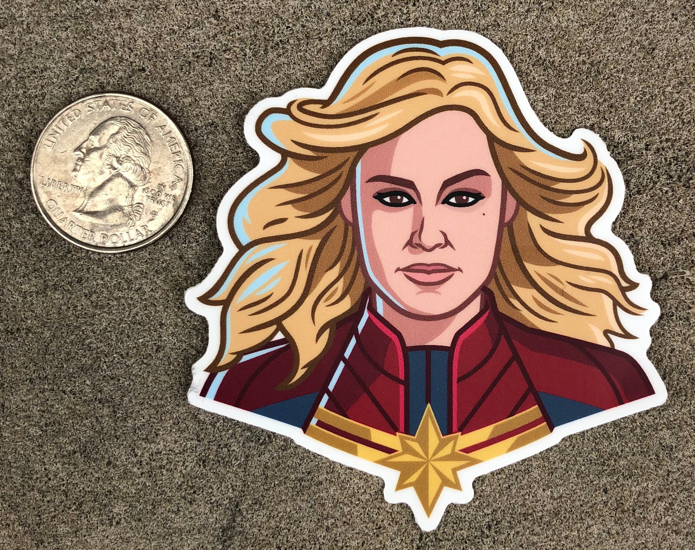 Captain Marvel Avengers Sticker Etsy