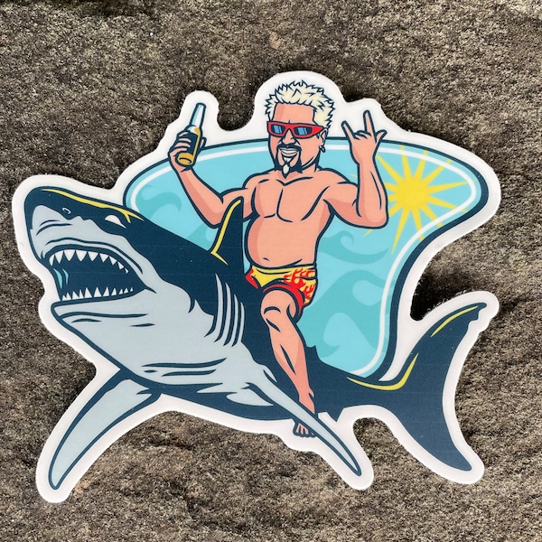 Flavortown Shark Guy Fieri Sticker