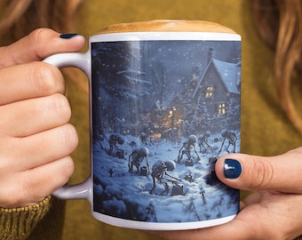 Skelette im Schnee Becher - große 20 Unzen Gothic Kaffeetasse
