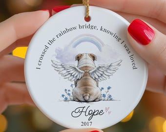 Custom Pet Memorial Ornament, Dog Remembrance Sympathy Gifts, Bereavement Keepsake