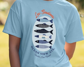 Sardine Tinned Fish Social Club Shirt, Retro Foodie Gift, Vintage Comfort Colors Tee