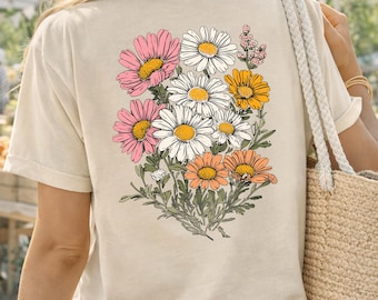 Camiseta Wildflower, Cottagecore Floral Comfort Colors 1717, Regalo de Jardín Botánico
