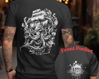 Nautical Octopus T-Shirt, Kraken Graphic (Unisex S-XXL)