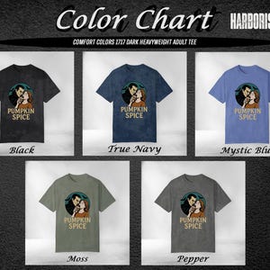 Pumpkin Spice Vampire Comfort Colors Tee, Spooky Halloween Graphic T-Shirt, Fall Coffee Lover Gift, Retro Autumn Aesthetic, Spooky Era Top image 6