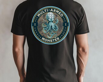 Comfort Colors Octopus Graphic T-Shirt, Steampunk Sea Monster Tee
