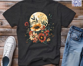 Retro-T-Shirt mit Blumenmuster – Boho-Sommer-Strand-T-Shirt