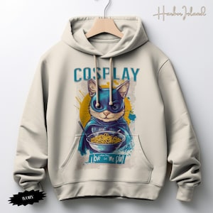 Cosplay Cat Comfort Colors Hoodie, Anime-Inspired for Cat Lovers, Fandom Hoodie, Cosplay Commission, Gift for Men and Women