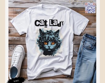 Funny Cat Lady T-Shirt | Quirky Cat Graphic Tee