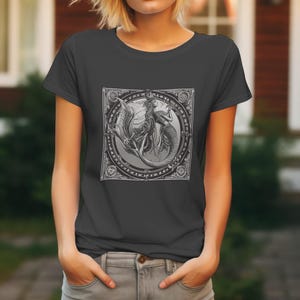 Mermaid T-Shirt, Unique Dragon Fantasy Graphic Tee, Stylish Mythology Lover&#39;s Shirt, Perfect Gift for Fantasy Fans by Harbor Island Decor