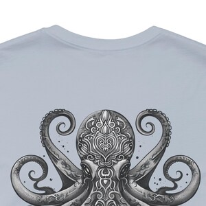 Octopus Skull Design Shirt, Nautical Goth Twist Tee, Skeleton Graphic Top, Soft Cotton T-Shirt, Men's Urban Style, Unique Skull Gift image 5
