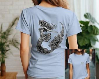 Camiseta Mermaid Beach Vibes: Camiseta de verano oceánica para mujer