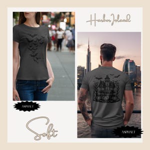 Vintage Haunted House Halloween Shirt, Spooky Graphic Tee, Retro Aesthetic Fall Clothes, Pastel Goth Ghost T-Shirt, Cute Spooky Season Gift image 5