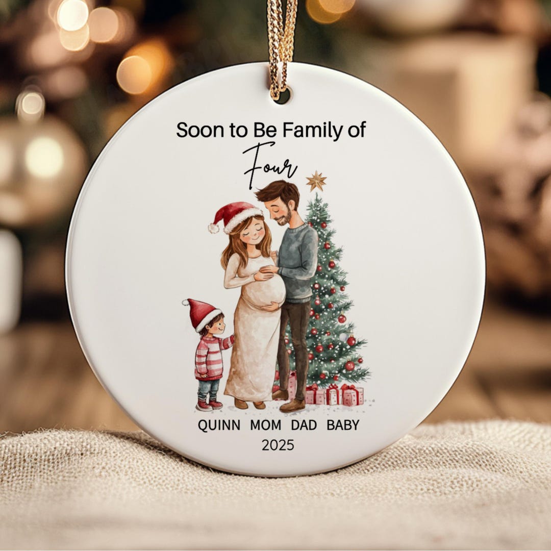 Soon to Be Family of 4 Christmas Ornament, Pregnancy Custom Family ...
