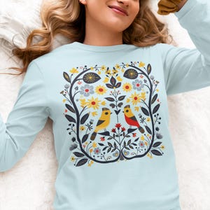 Komfortfarben Skandinavisches Weihnachtshemd - Volkskunst Botanisches T-Shirt - Norwegisches Hüttenkern-Hygge-T-Shirt - Familien-Weihnachtsgeschenk