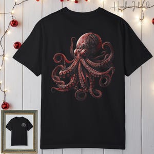 Octopus Comfort Colors® T-Shirt Summer Beach Nautical Shirt Oceanic Graphic Tee Octopus Gifts for Octopus Lovers by Harbor Island Decor