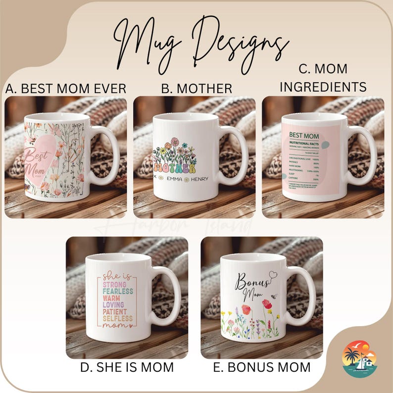 Five to choose from 20oz ceramic coffee/tea mugs to for mom to celebrate her birthday, mothers day, Christmas present.