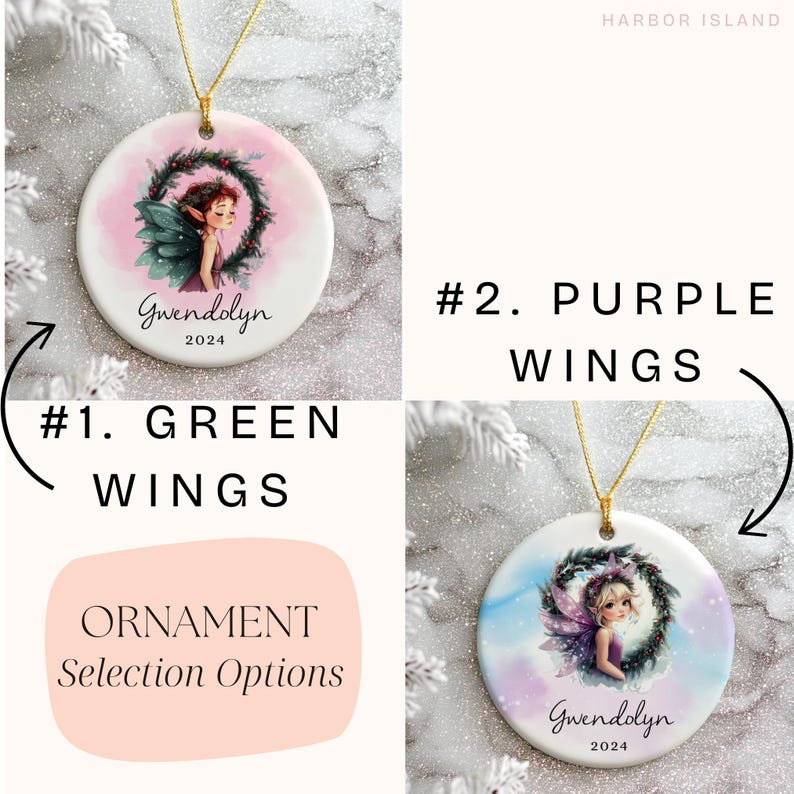 Harborislanddecor Personalized Fairy Tree Ornament, Princess Ornament