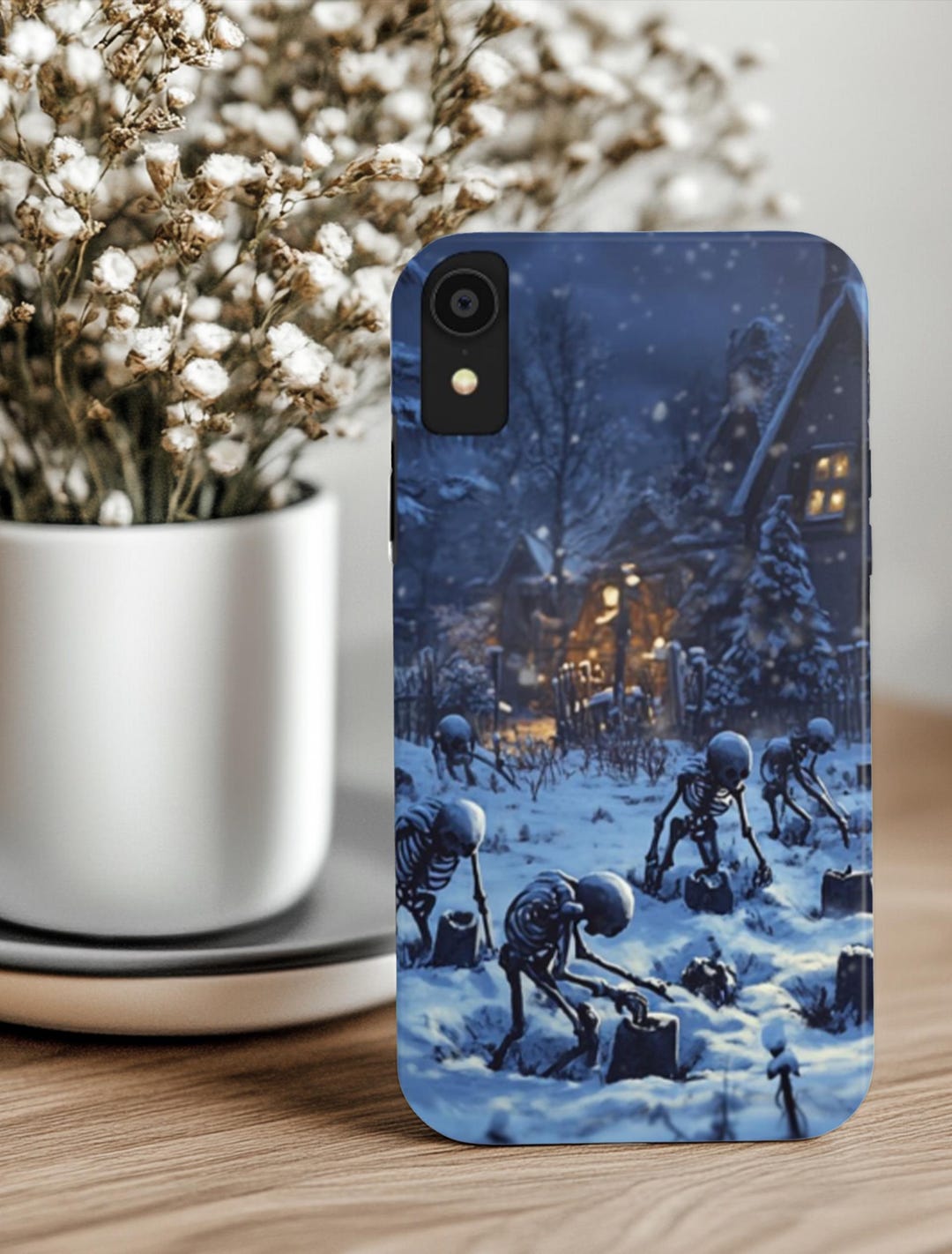 Skeletons Digging Phone Case - Spooky Winter Snow Scene (iphone ...