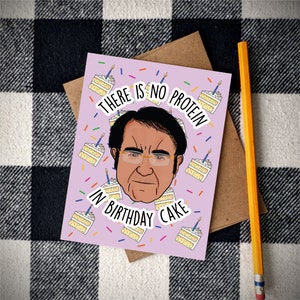 No hay proteína en el pastel de cumpleaños Funny Dr. Ahora M6PL Tarjeta de celebración de cumpleaños para cirugía bariátrica Tarjeta de felicitación de pérdida de peso w / sobre