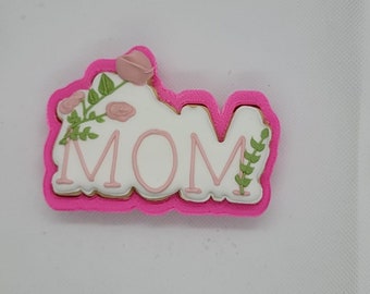 Floral Mom Cookie Cutter, Floral Mom Fondant Cutter, Mom Clay Cutter, Mother's Day Cookie Cutter, Mom