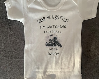 Personalised football with (daddy / mummy / grandad / grandma / nanna) - baby grow footy
