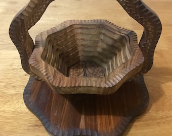 Flower- Tree Of Life - Collapsible Basket - Wooden Bowl - Christmas Gift - Gift For Him - Trivet - Wedding Gift - Home Decor