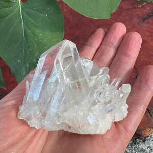 Arkansas Quartz Crystal Palm Cluster, Many points, Self Healed Bottom, Lean Into Me Arkansas Cluster with small twin crystals
