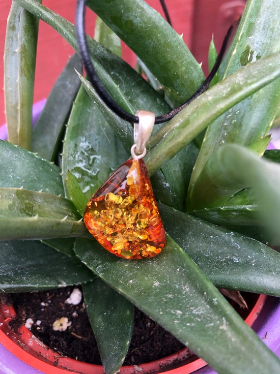 Amber Pendant, Vintage Reconstituted Amber Pendant