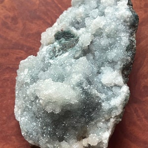 Blue Grey Druzy Chalcedony Cluster: Sparkling Geode Section