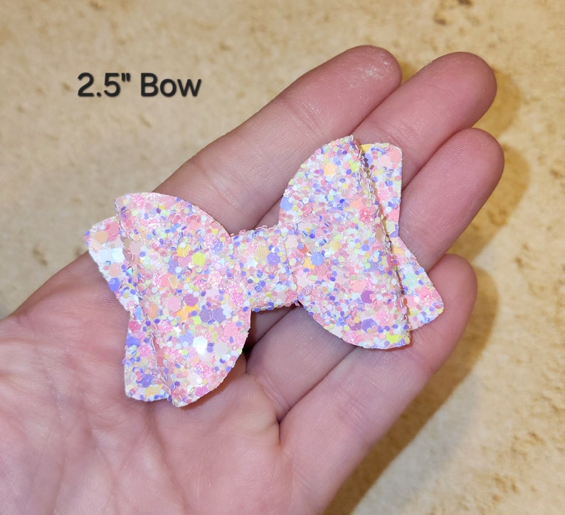 Girl Hair Bow, Big Glitter Bow, Glitter Pigtails, Pastel Bows, Pink Glitter, Purple Glitter, Gold Glitter, Teal Glitter, Birthday Party Gift 2.5" Bow