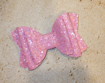 Pink Glitter Bow, Big Glitter Bow, Pastel Spring Bow, Toddler Hair Clip, Baby Bow Headband, Small Piggy Bows, Big Cheer Bow, Pigtail Bow Set