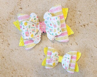 Wholesale Bow, Lemonade Bow, Girls Hair Bow, Lemon Bow, Lemon Baby Shower Gift, Fruit Clips, Lemon Earrings, Nylon Headband, Fruit Birthday