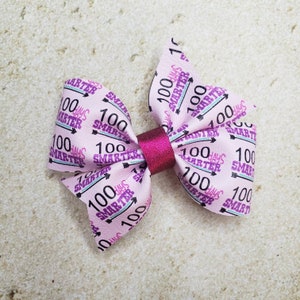 Girls Hair Bow, 100 Days of School Bow, School Bows, School Hair Accessories, Unicorn Bow, Back to School Bows, Hair Bow on Clip or Headband
