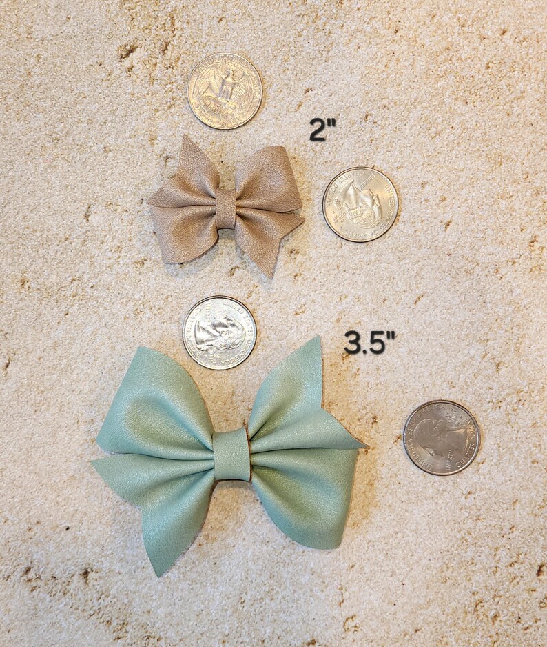 Baby Hair Bow Set, Baby Headband, Newborn Bow Set, Boho Bow, Soft Muted Bow, Baby Girl Hair Bow, Newborn Baby Gift, Baby Shower Gift, Suede image 4