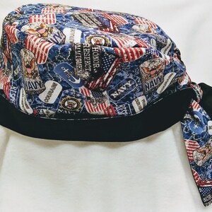 U.S. Navy Tribute (with black) Surgical Scrub Cap