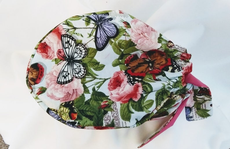 Butterflies and pink Surgical Scrub Cap