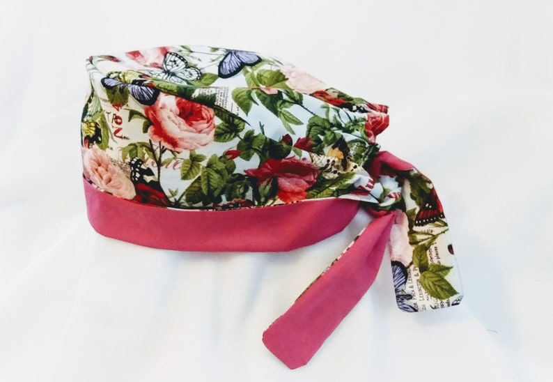 Butterflies and pink Surgical Scrub Cap
