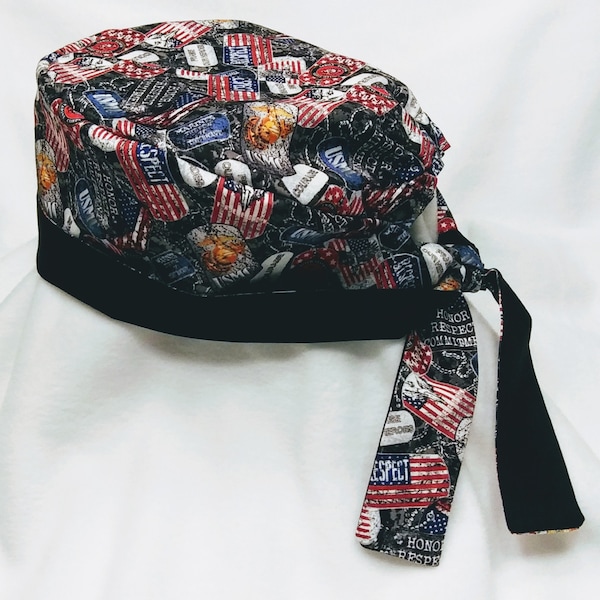 U.S. Marine Corps Tribute (with black) Surgical Scrub Cap